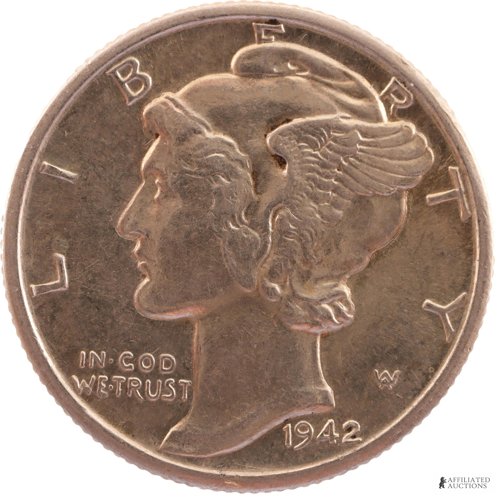 1942 Mint Condition Mercury Dime 90% Silver Coin (1 of 2)