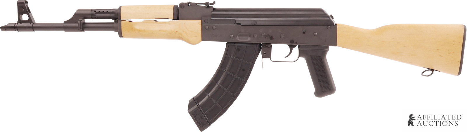 Century Arms VSKA 7.62x39 Maple Stock AK-47 Rifle: New in box Century Arms VSKA AK-47 pattern semi-automatic rifle. Barrel length 16.5 inches, threaded 14x1mm LH. Maple stock. Includes one (1) 30-round magazine. FFL required for transfer. Caliber: 7.6