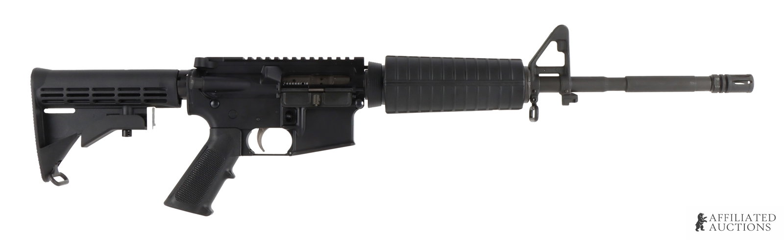 DPMS DR-15 M4 5.56X45 AR-15 Semi Auto Rifle NIB: New in box DPMS DR-15 M4 semi-automatic rifle. Barrel length 16 inches. Includes MBUS rear sight and one (1) 30-round magazine. FFL required for transfer. Caliber: 5.56x45mm Serial Number: DR15006554 