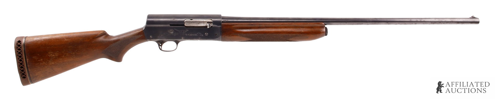 Remington Model 11 Sportsman 20 Gauge Shotgun: Remington Model 11 "The Sportsman" semi-automatic shotgun, 20 gauge, 2-3/4 inch chamber, mod choke. Barrel length 28 inches. Brass bead front sight. Wood stock with rubber recoil pad. Receiver engrave