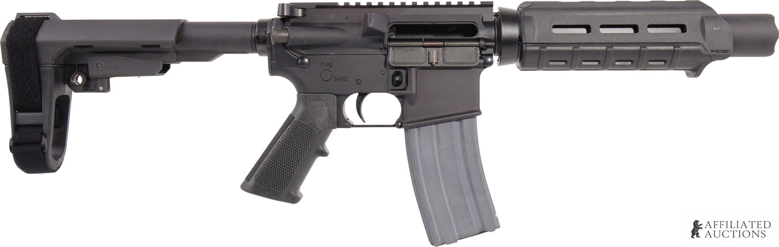 PSA PA-15 Custom 5.56x45 ARP AR-15 Pistol: Custom Palmetto State Armory PA-15 semi-automatic AR pistol. Barrel length 7 inches. Includes one (1) 30-round magazine. Hardcoat aluminum upper receiver with Cerro Forge key mark, PA-15 lower receive