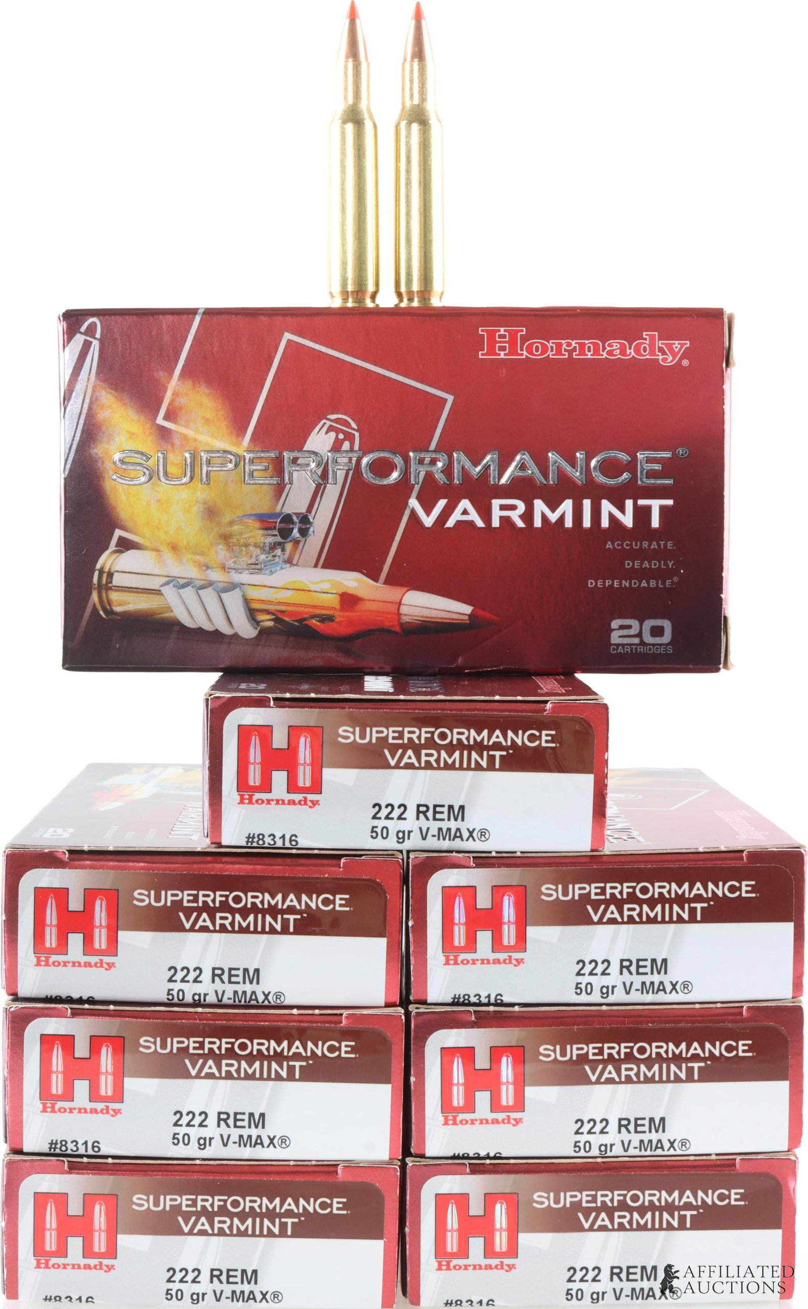 160 Rds .222 Rem 50gr Hornady Varmint Ammo (1 of 3)
