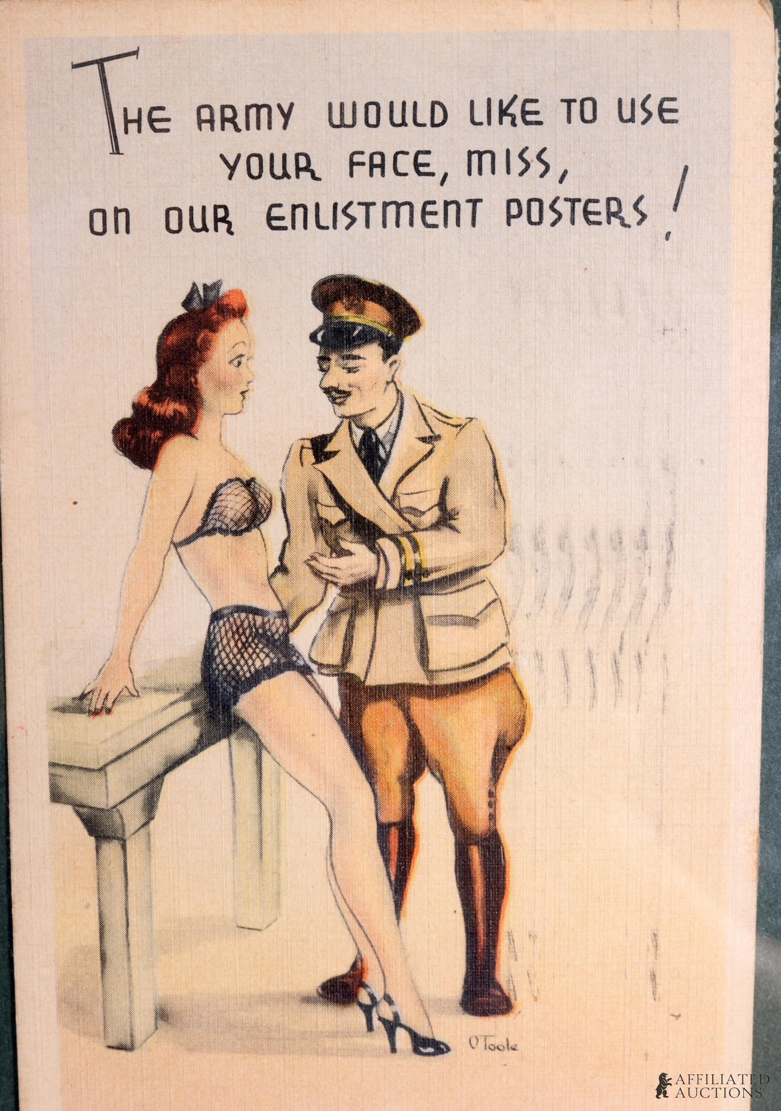 4 US Military Postcards In Frame - 2