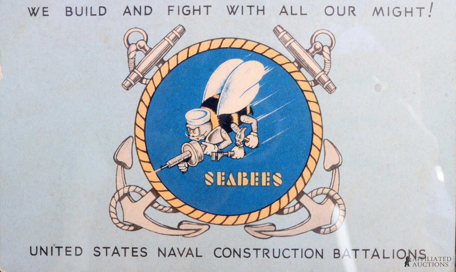 4 US Military Postcards In Frame - 6