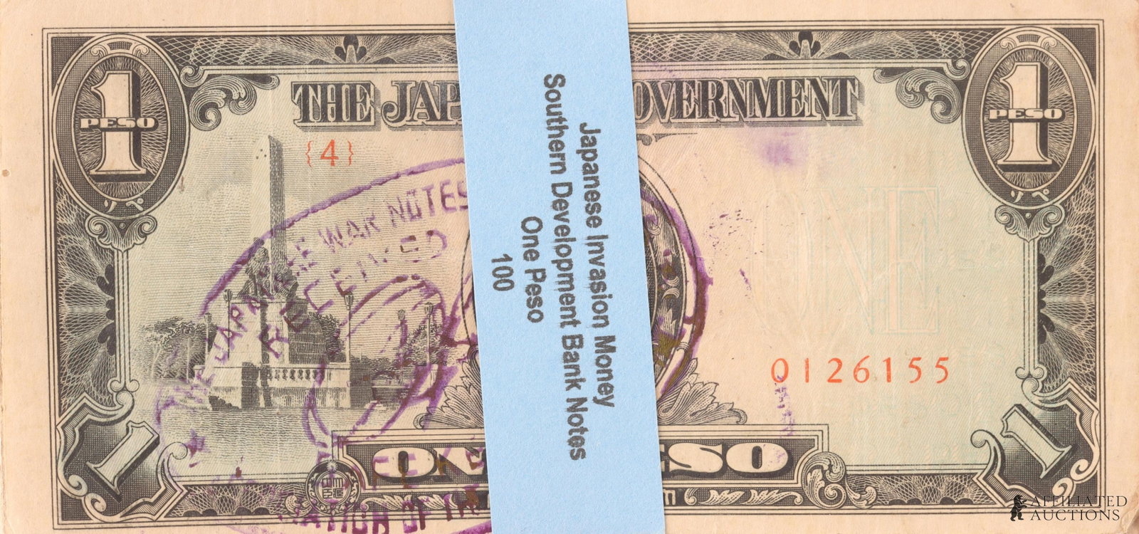 100 Japanese Occupation 1 Peso Notes (1 of 3)