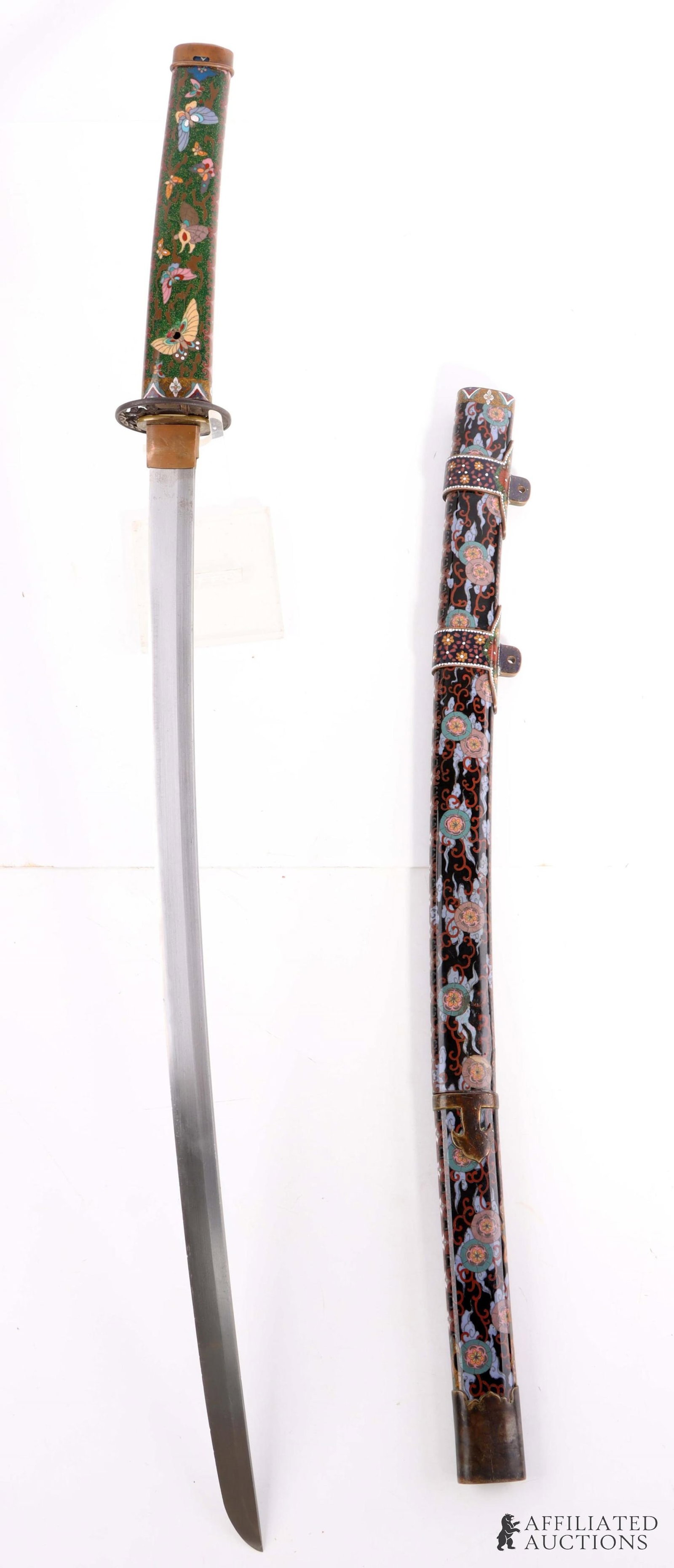 Meiji Era Enamel Presentation Katana - 3