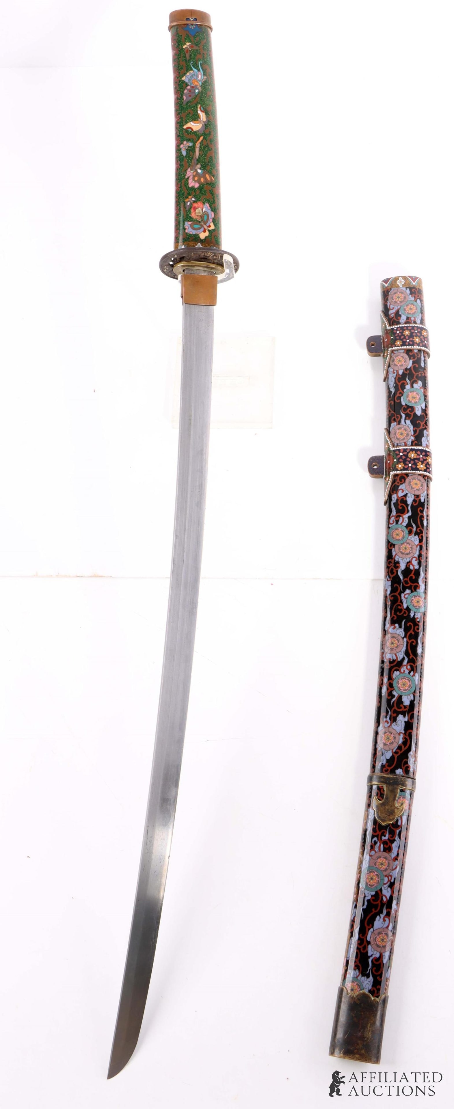 Meiji Era Enamel Presentation Katana - 4