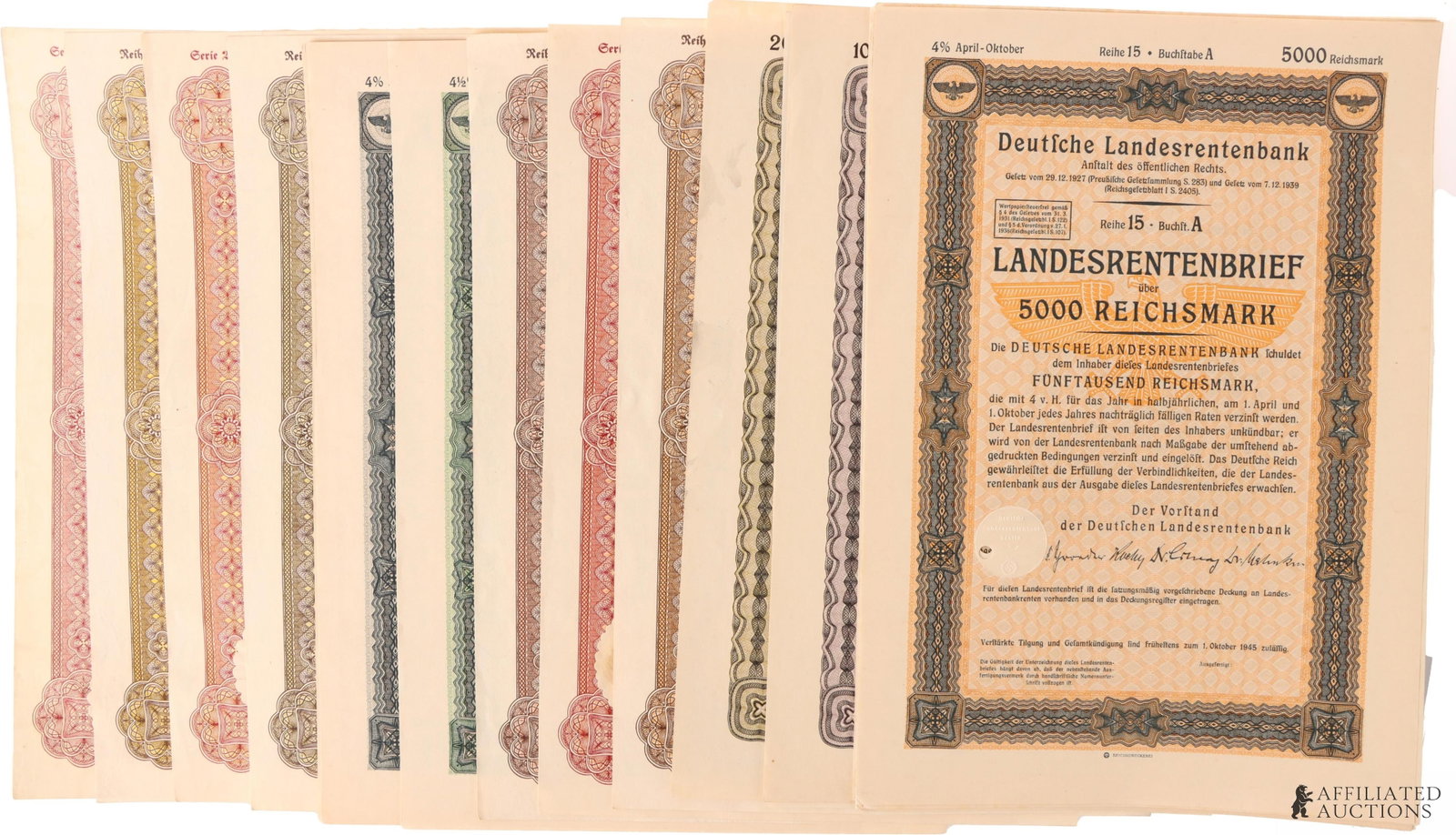 WWII German Institutional Bond Certificate 20 Pcs (1 of 1)