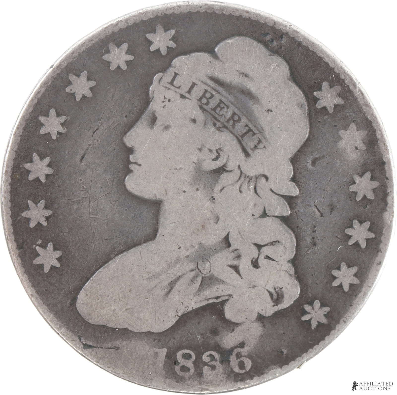 1836 United States Capped Bust Silver Half Dollar (1 of 2)