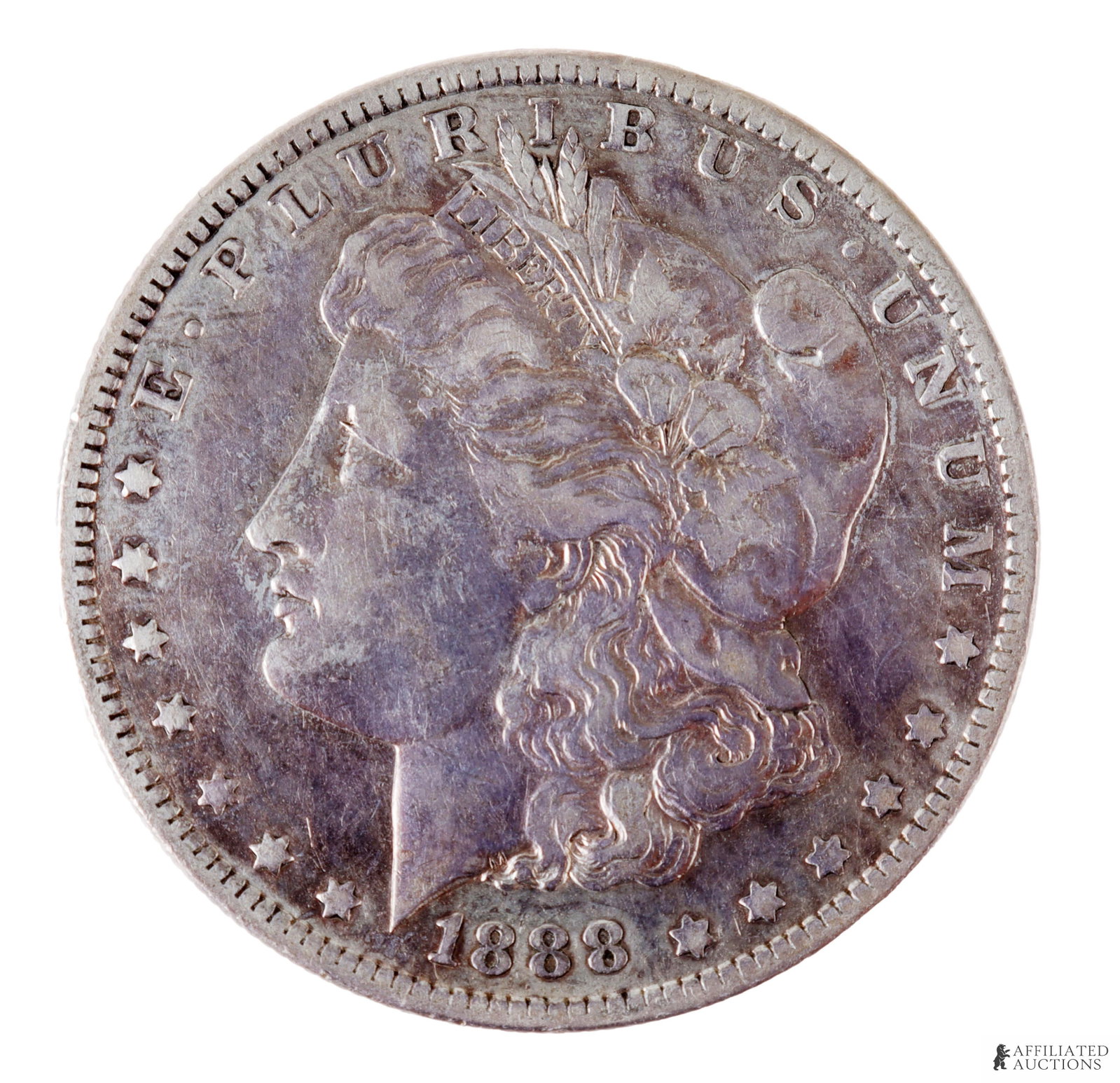 1888 O Morgan Silver Dollar US Coin: 90% purity. Guaranteed. Metal: Silver Country of Origin: USA Year Minted: 1921 | This lot has a reserve.