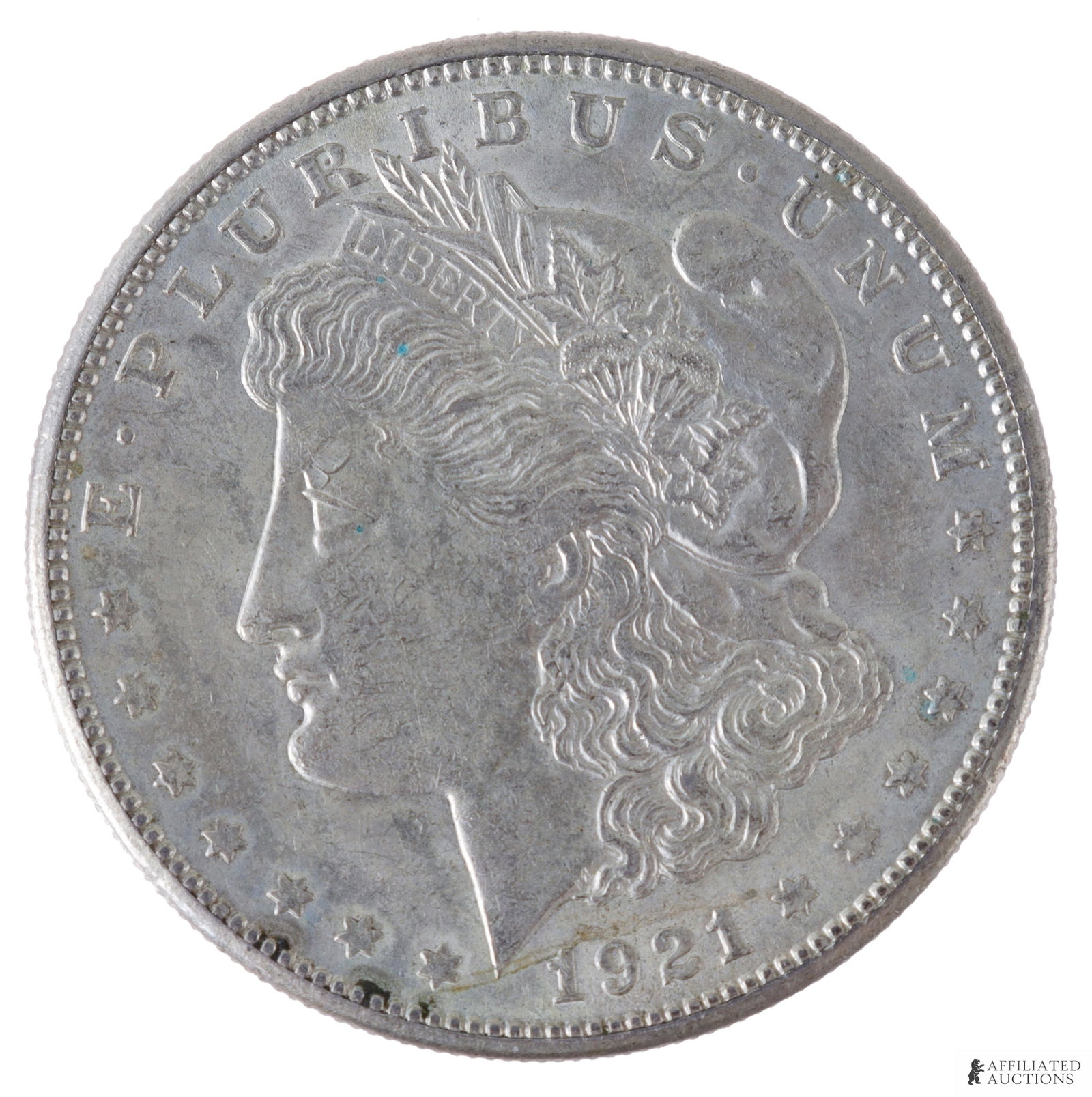 1921S Morgan Silver Dollar US Coin: 90% purity. Guaranteed. Metal: Silver Country of Origin: USA Year Minted: 1921 | This lot has a reserve.