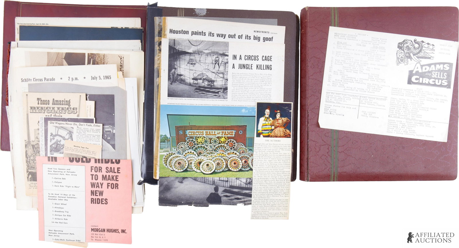 Ringling Bros Circus Photo & Ephemera Collection: Collection of several hundred photographs and ephemera documenting the Ringling Bros. Circus, Barnum & Bailey and other regional acts. Includes many photo prints showing circus train transport and set