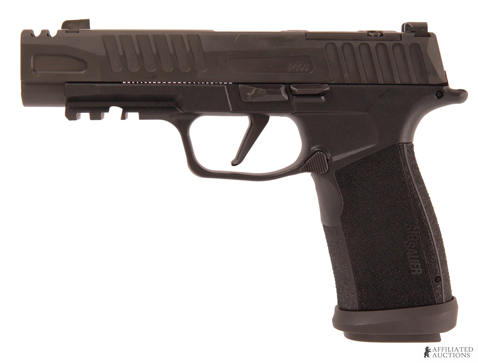 Sig Sauer P365 Fuse Comp Optic Ready 9mm Pistol: New in box P365 Fuse Comp optic ready semi-automatic pistol. Barrel length 3.7 inches. COMPACT (Shield RMSc) optic footprint, M1913 accessory rail and slide-integrated compensator. Includes three (3) 