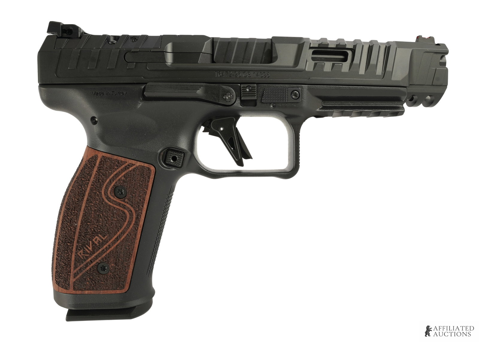 Canik SFX Rival-S Darkside All Steel 9mm Pistol: New in box Canik SFX Rival-S Dark Side optic ready semi-automatic pistol. Ported 5-inch barrel. Steel frame and slide. Rosewood grips. Includes two (2) 18-round magazine. FFL required for transfer. Ca