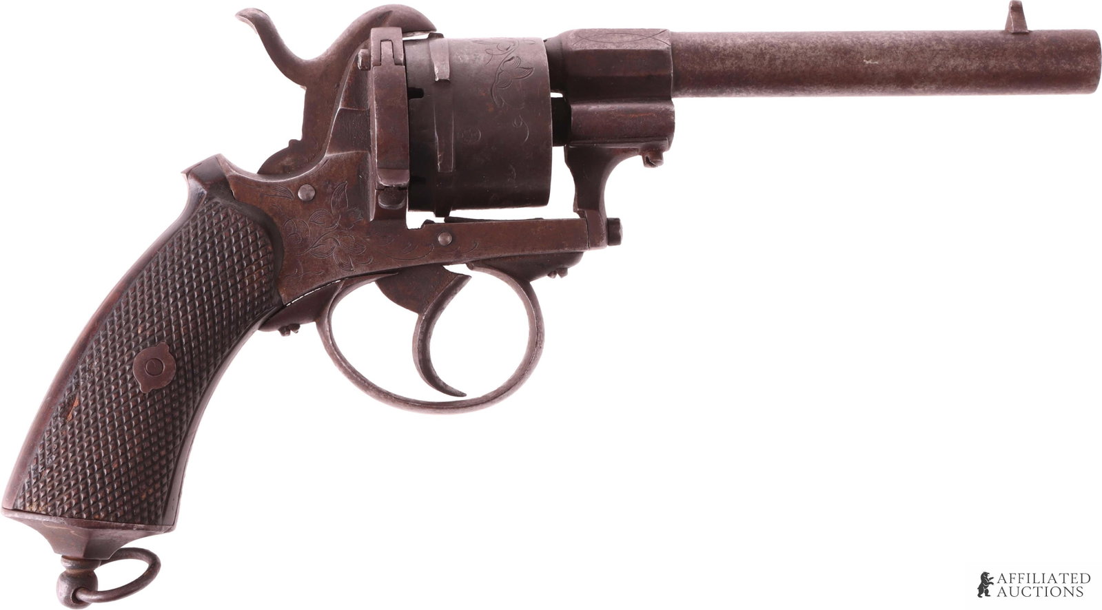 Belgian Lefaucheux 9mm Pinfire Revolver Engraved (1 of 5)