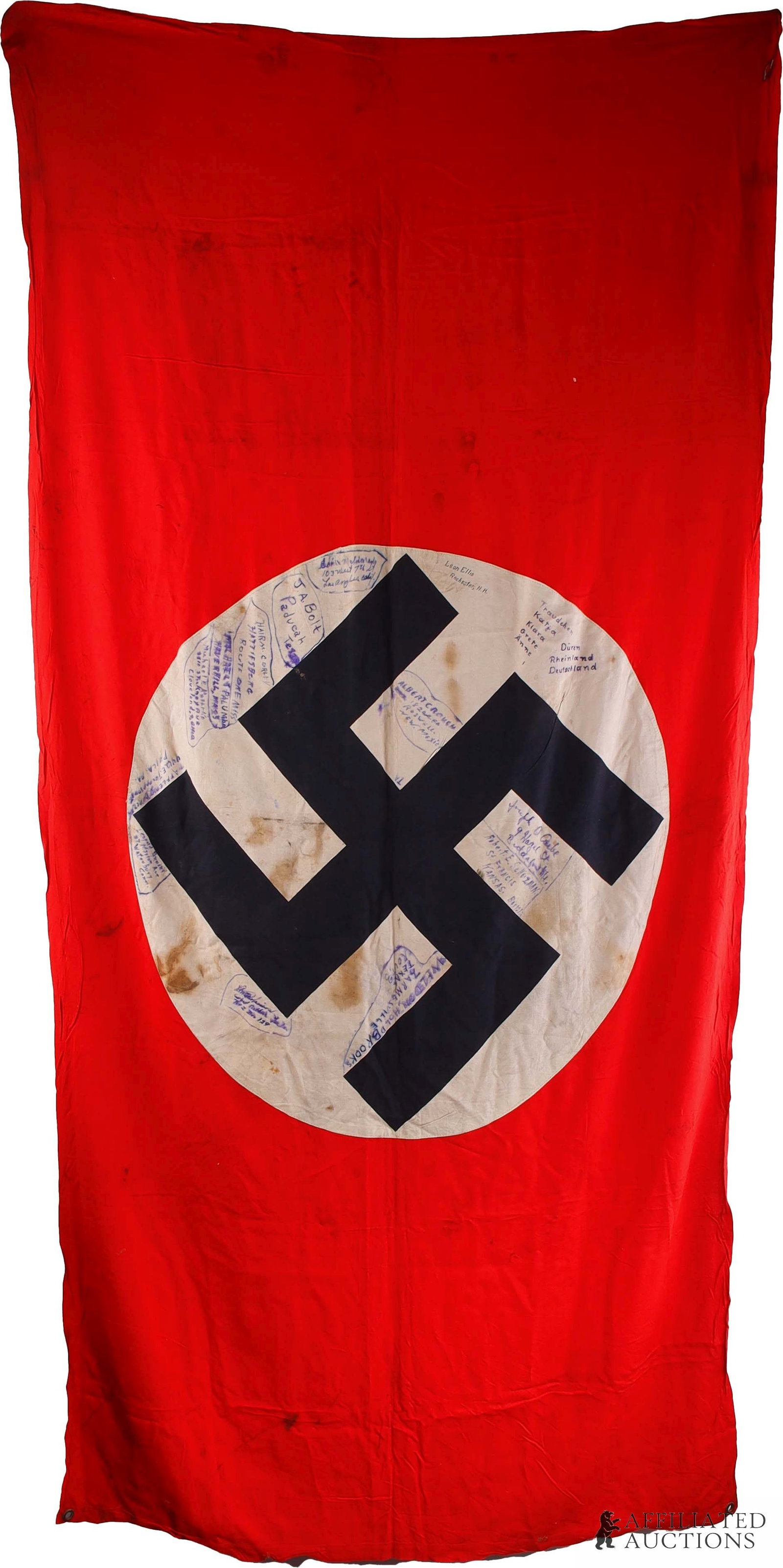 German Vehicle Identification Flag Signed Trophy - 2