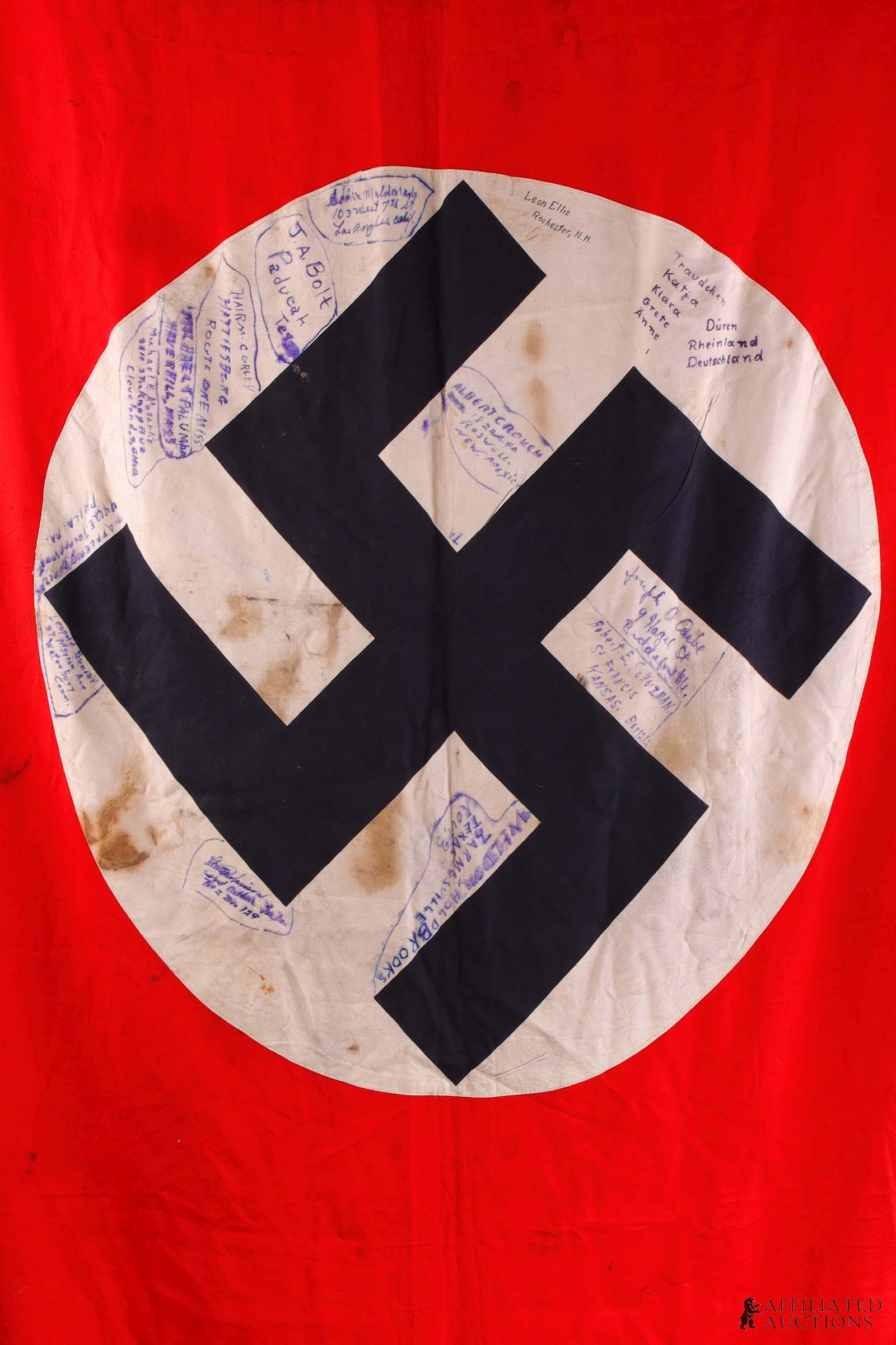 German Vehicle Identification Flag Signed Trophy - 3