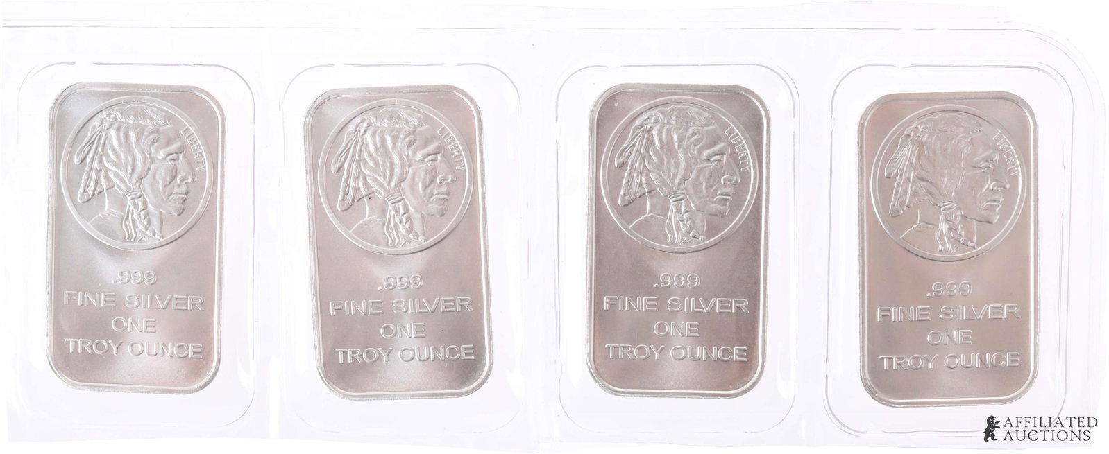 Set of 1 OZT .999 Silver Bars Lot of 4 (1 of 2)