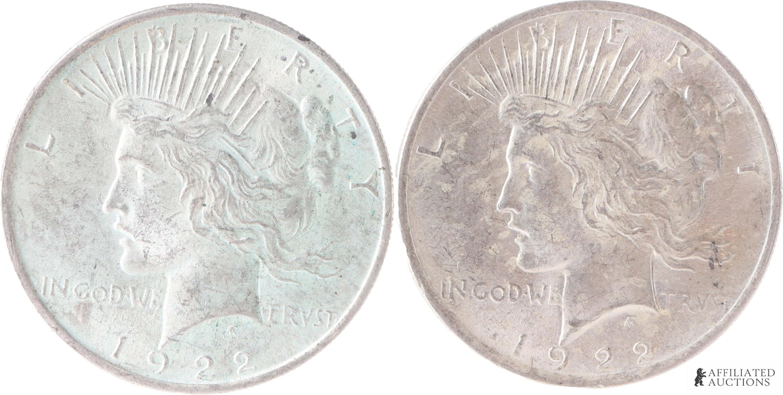 1922 United States Peace Silver Dollar Lot of 2 (1 of 2)