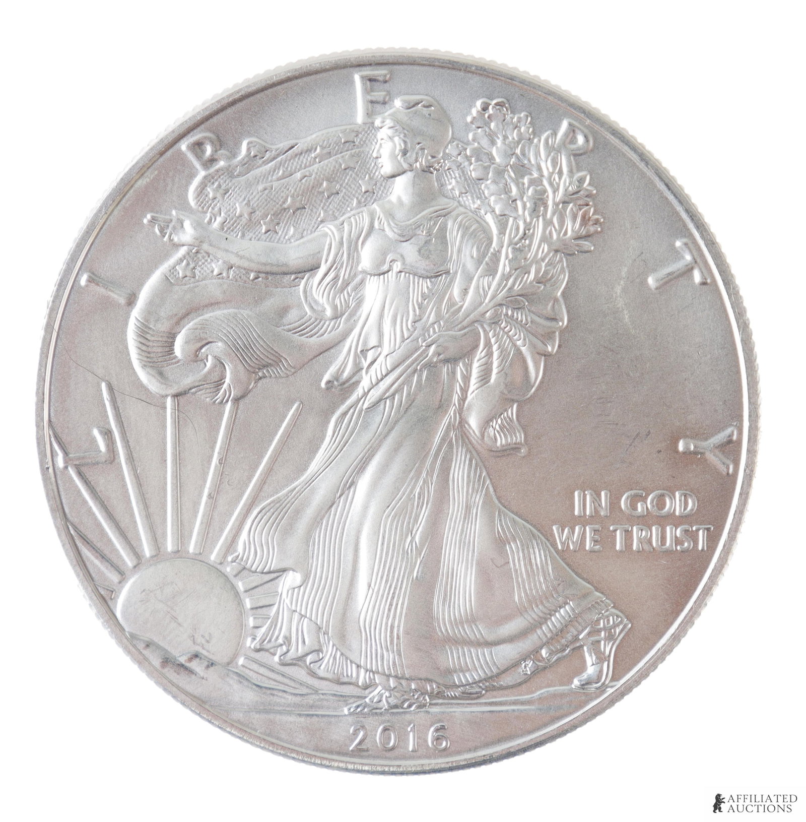 2016 US One Ounce Silver American Eagle Coin: .999 Fine Silver. Guaranteed. Metal: Silver Country of Origin: USA Year Minted: 2016. | This lot has a reserve.
