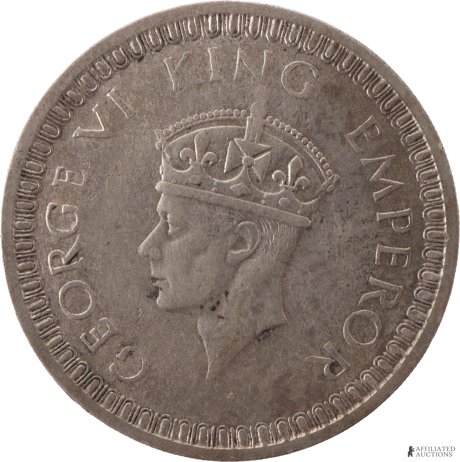 1942 George VI 1 Rupee Silver Mint Coin (1 of 2)