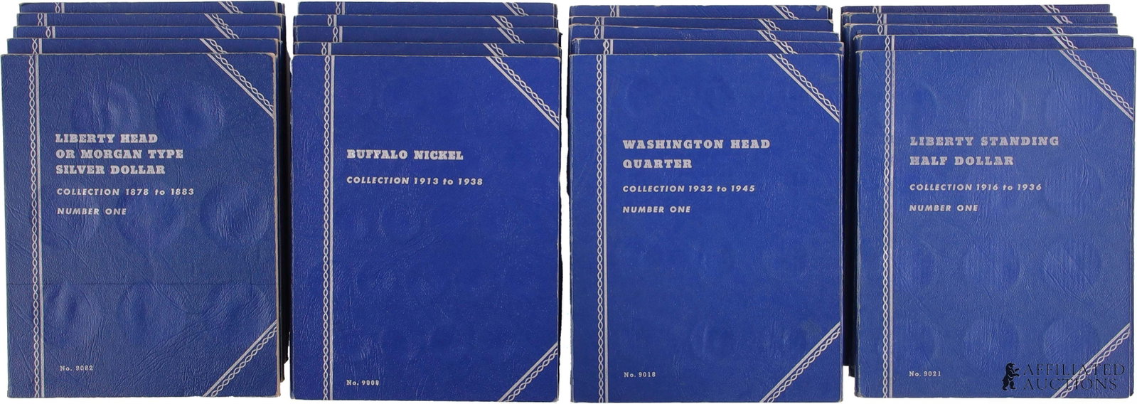 Whitman U.S. Coin Collection Folders Lot of 19: A large lot of 19 Whitman coin collection folders, all empty. Includes the following: one Indian Head Cent folder, which includes Flying Eagle Cents (1856-1909); two Lincoln Head Cent folders (Numbers