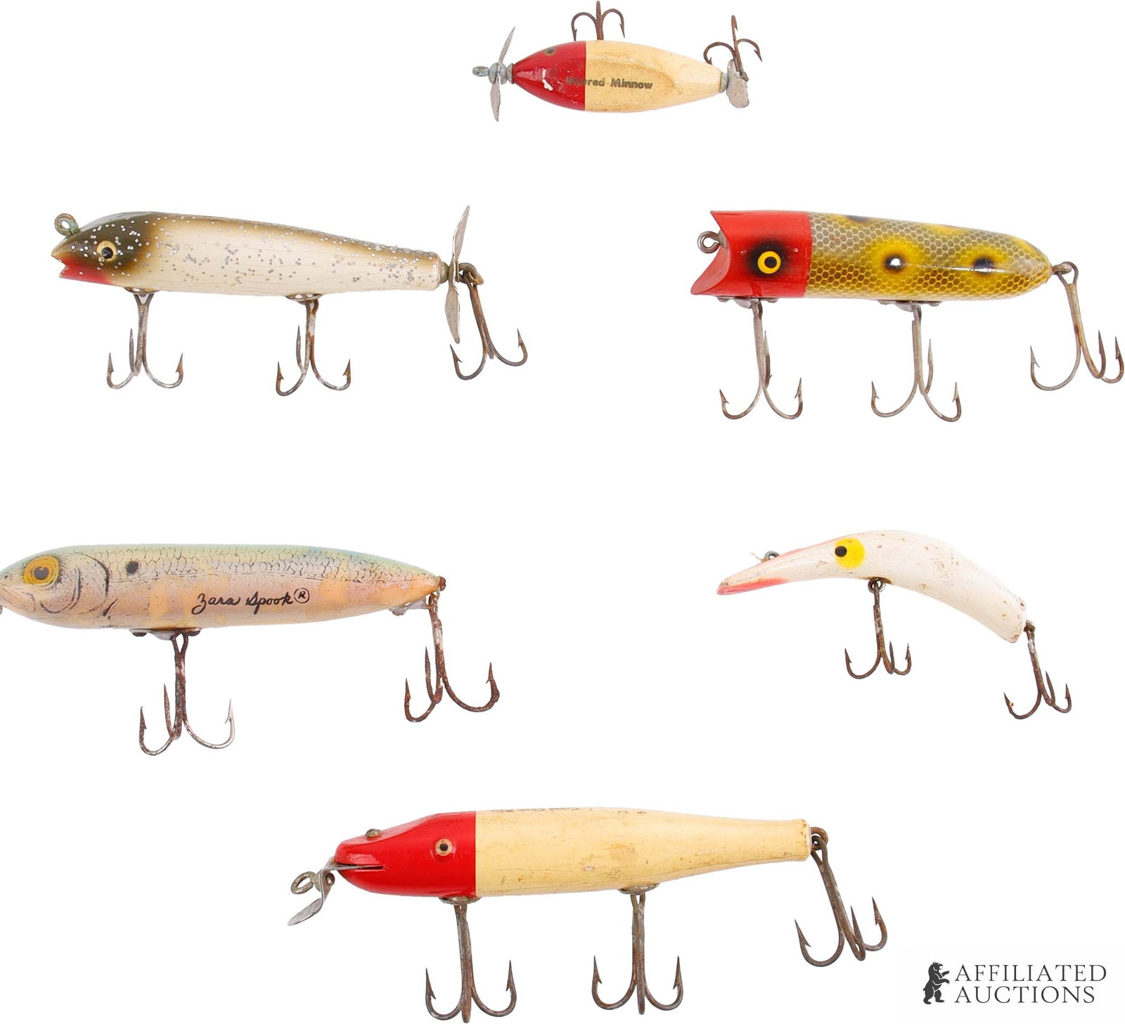 Vintage Heddon Fishing Lures Lucky 13 Lot of 6 (1 of 13)