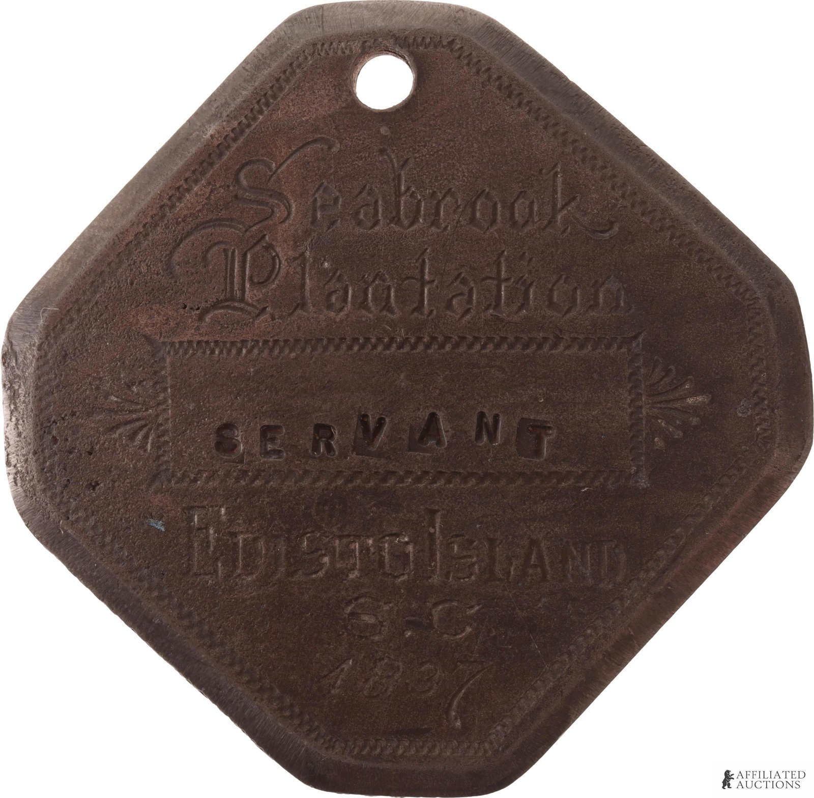 Seabrook Plantation Slave Tag Servant (1 of 2)