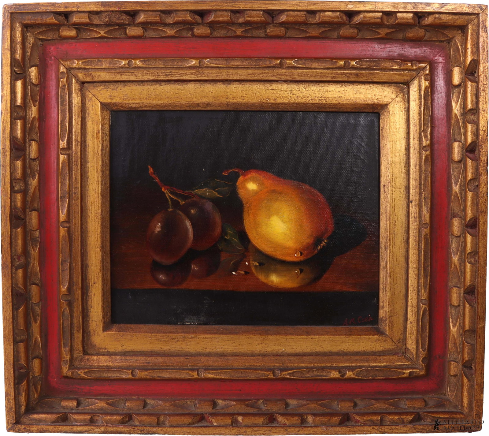 A. M. Cseh Still Life Painting Pears and Plums (1 of 4)