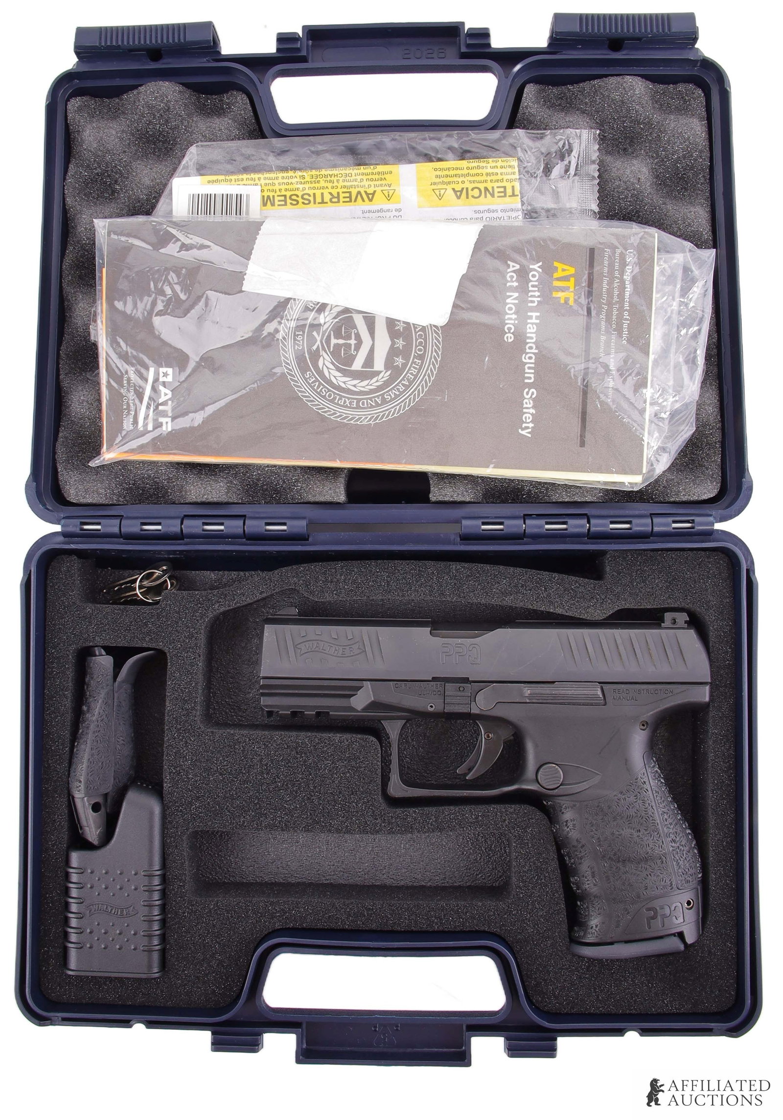 Walther PPQ 9mm Luger Semi Auto Pistol: Walther PPQ semi-automatic pistol. Includes one (1) 15-round magazine. FFL required for transfer. Caliber: 9mm Luger Serial Number: FDB1567.