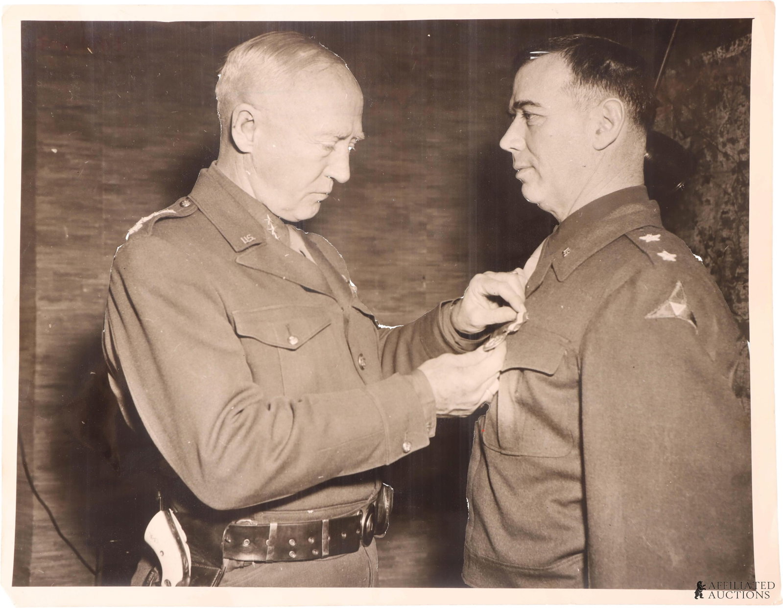 1945 Photo Patton Awards James a. Van Fleet DSM (1 of 2)
