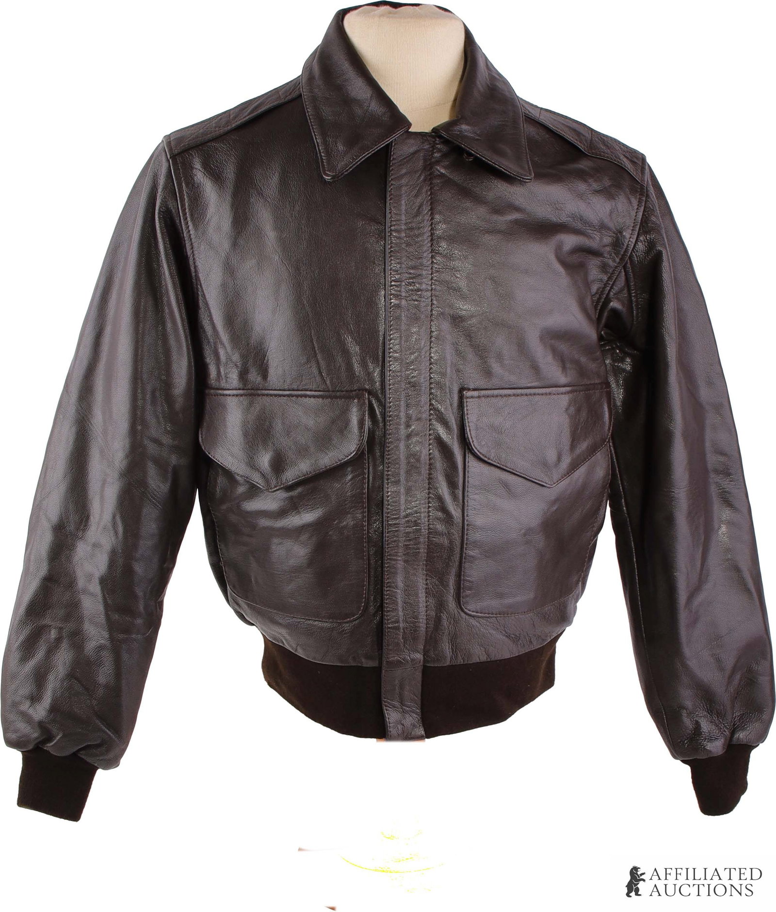 Vintage Leather Bomber Jacket with Blood Chit WWII (1 of 6)