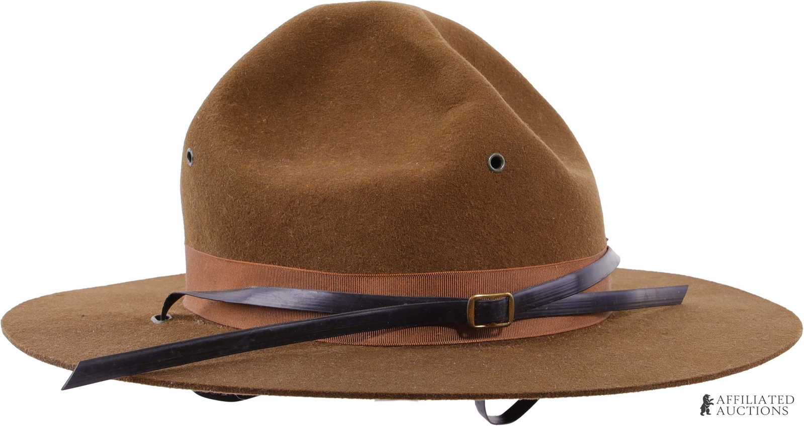 WWII US Army Campaign Hat Sz 7-3/4 Bollman Hat Co: US Army Campaign Hat manufactured by Bollman Hat Company. Size 7-3/4. Sweatband marked "Hat, Service, Field PQMD-277-H-321 Contr. No 3889RS-1944." Identifies date of manufacture as 1944 and processing