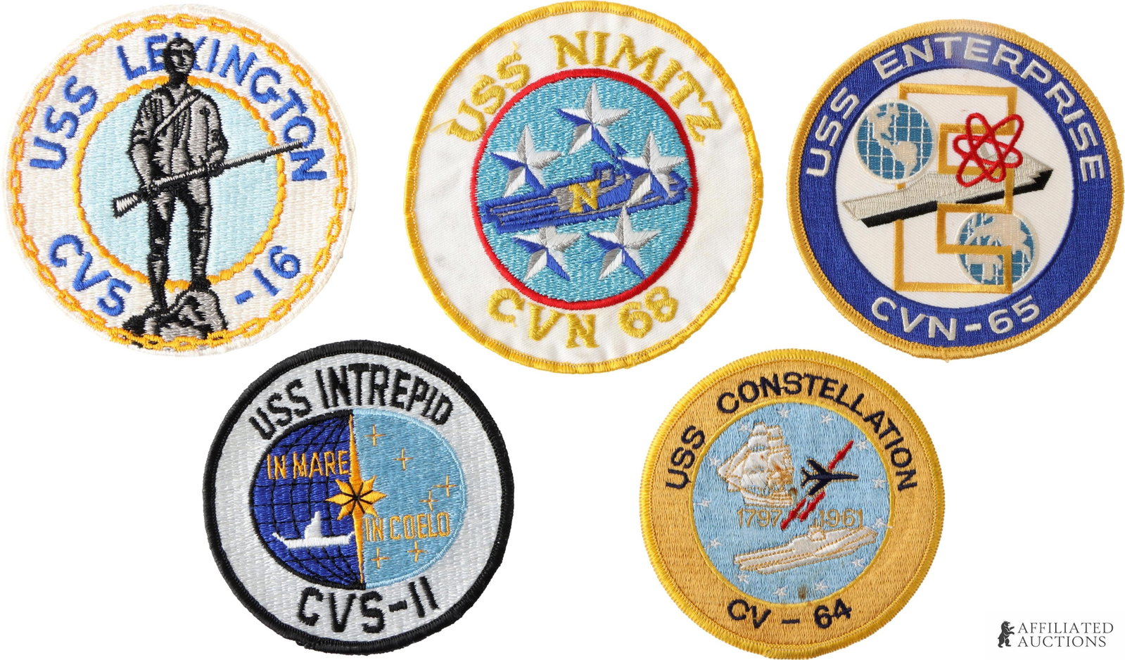 Historic Naval Ship Patches US Militaria Lot of 5 (1 of 4)