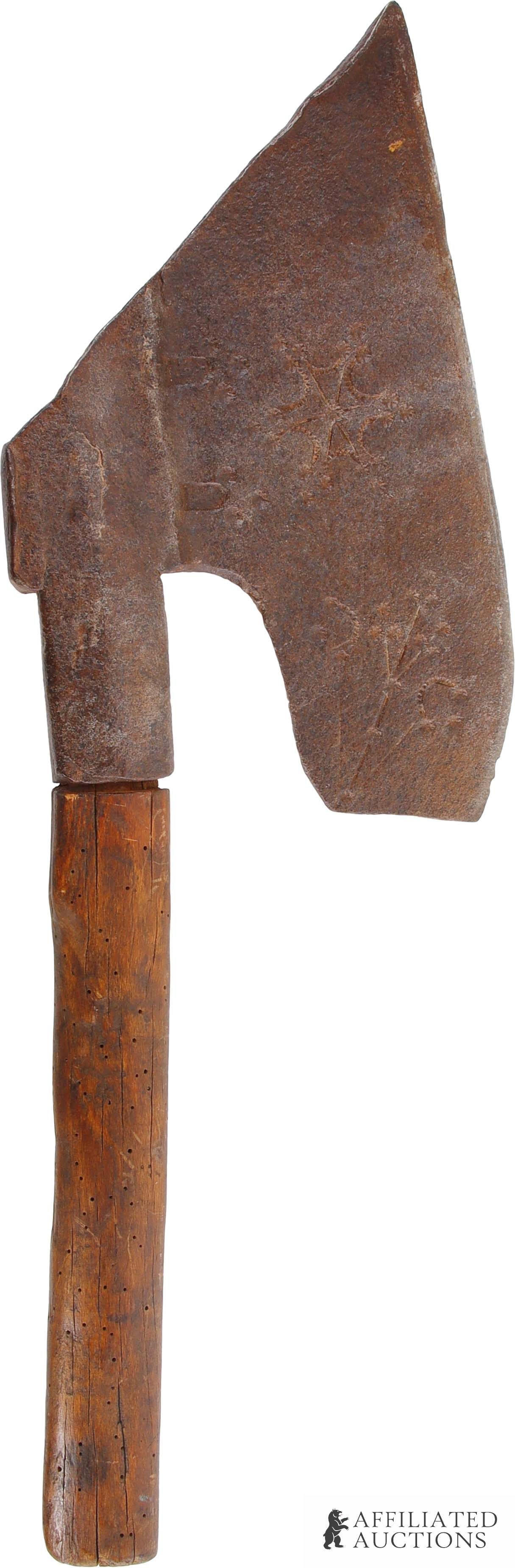 18th Century Goosewing Antique Hewing Axe (1 of 3)