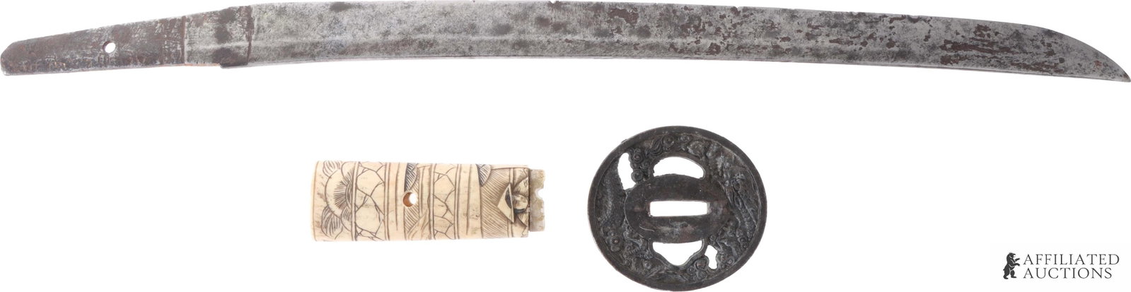 Antique Japanese Steel Sword with Bone Handle (1 of 9)