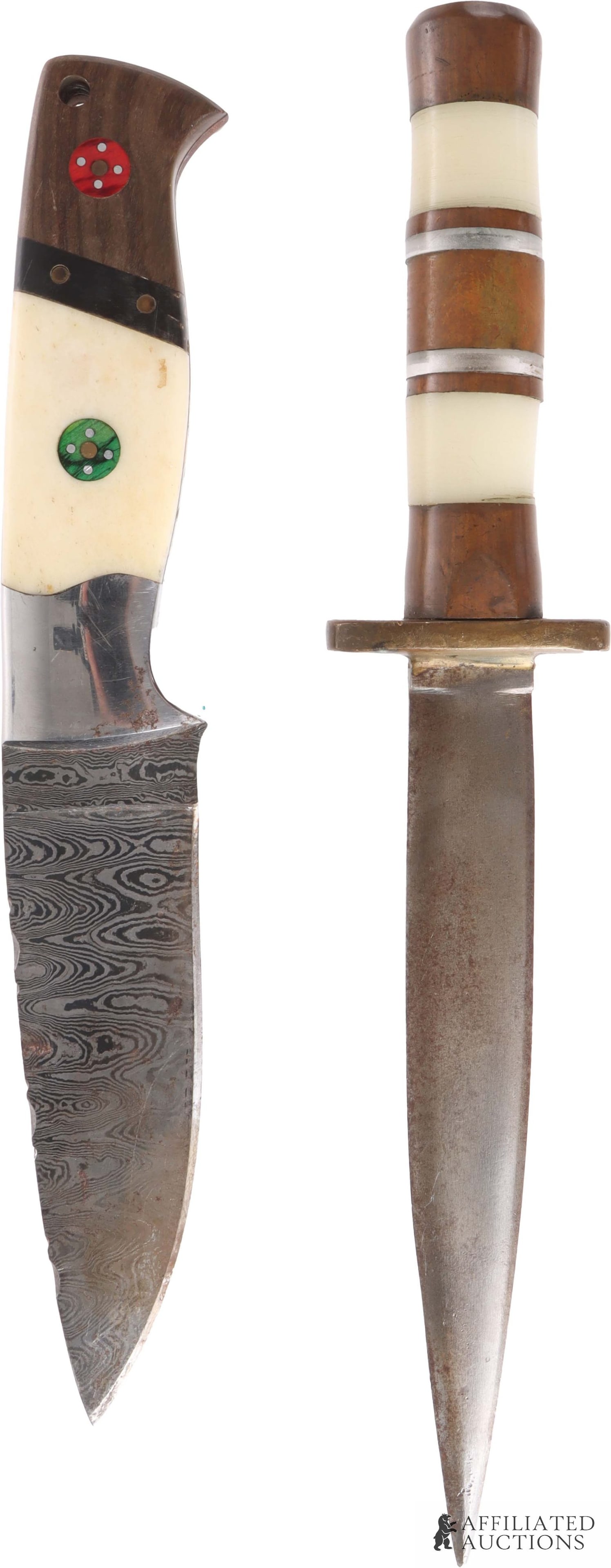 Antique Knives Stacked Bone Handles Lot of 2 (1 of 2)