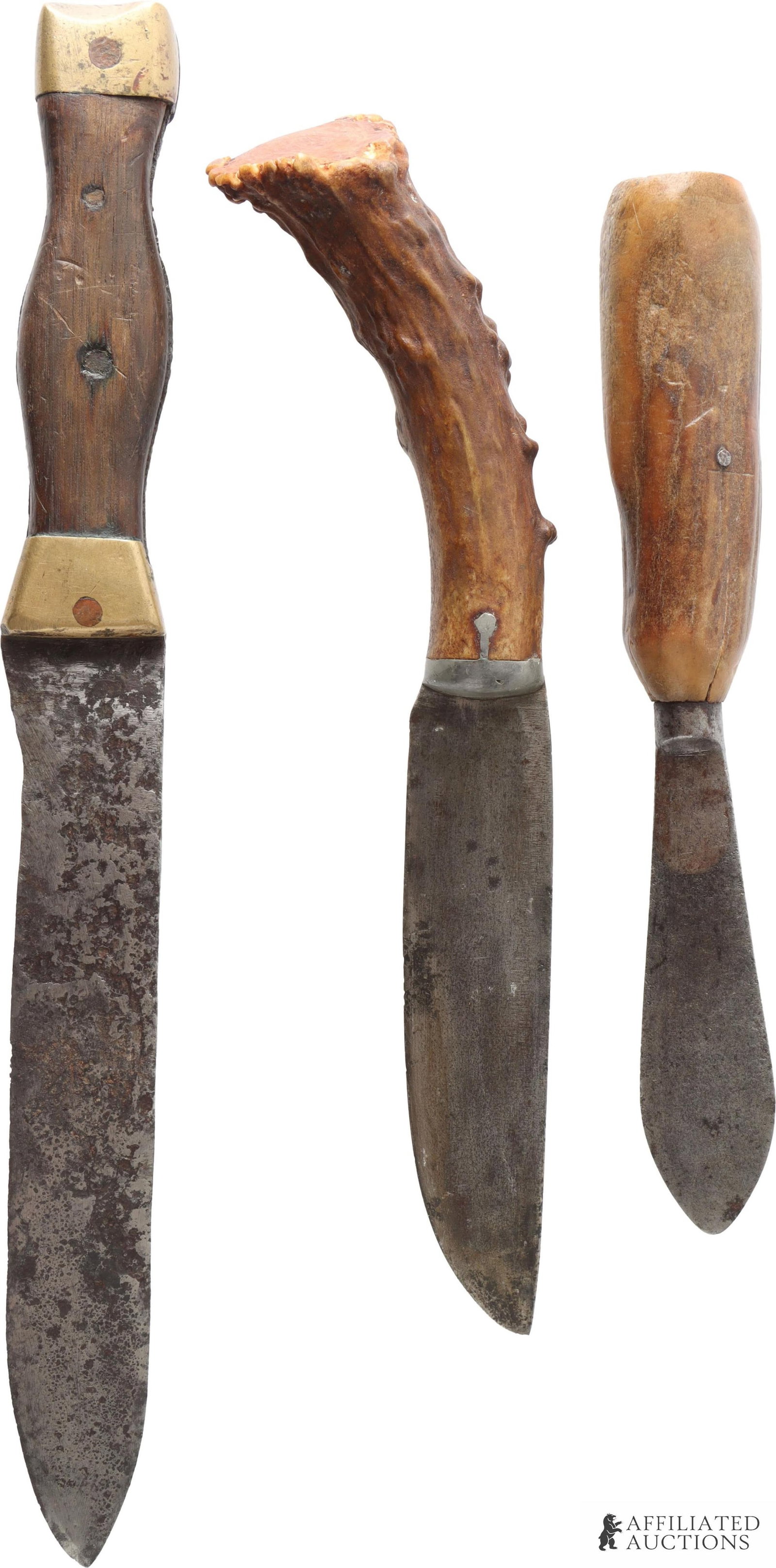 19th Century Knife Lot of 3 Stag Grip (1 of 3)