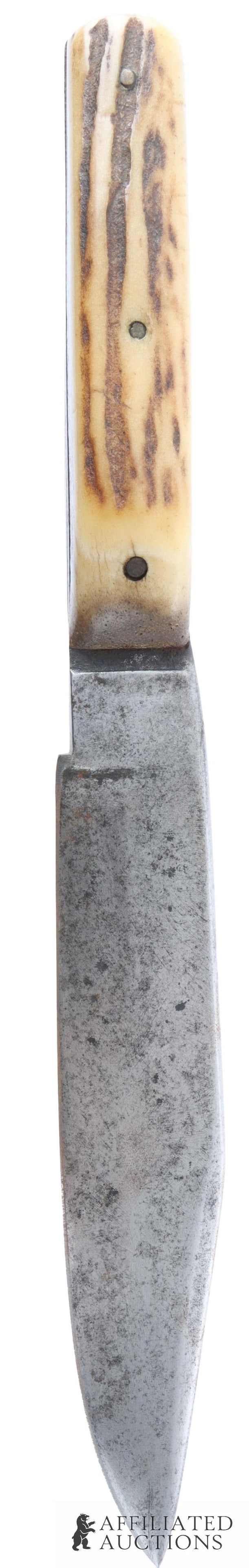 19TH Century Bowie Knife with Stag Grip (1 of 2)