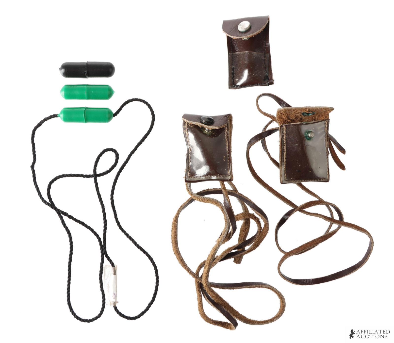 WW2 Field Medic Pill Vials in Leather Belt Pouches (1 of 3)