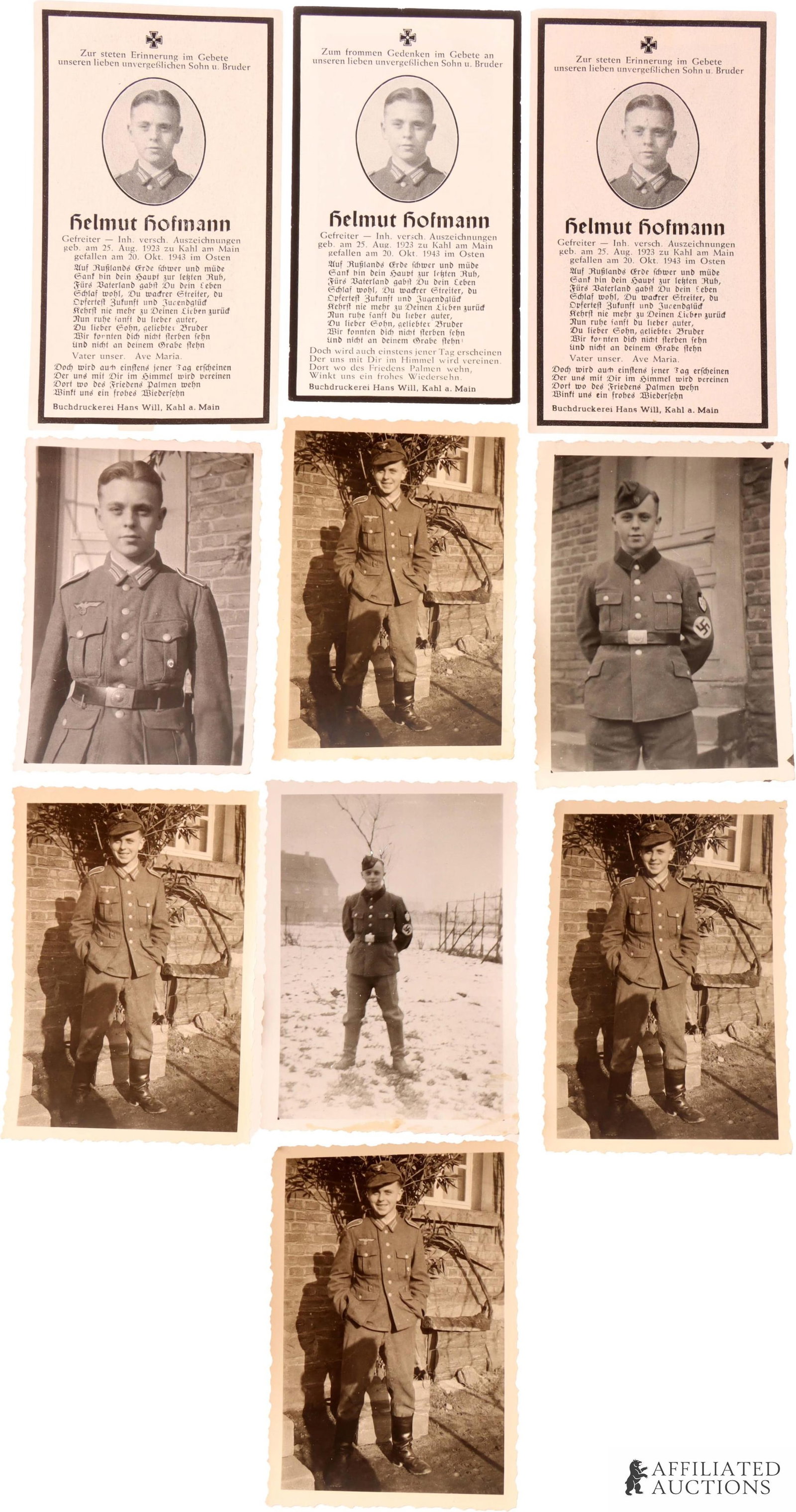 WWII German Heer Death Card & Portrait Photos (1 of 6)