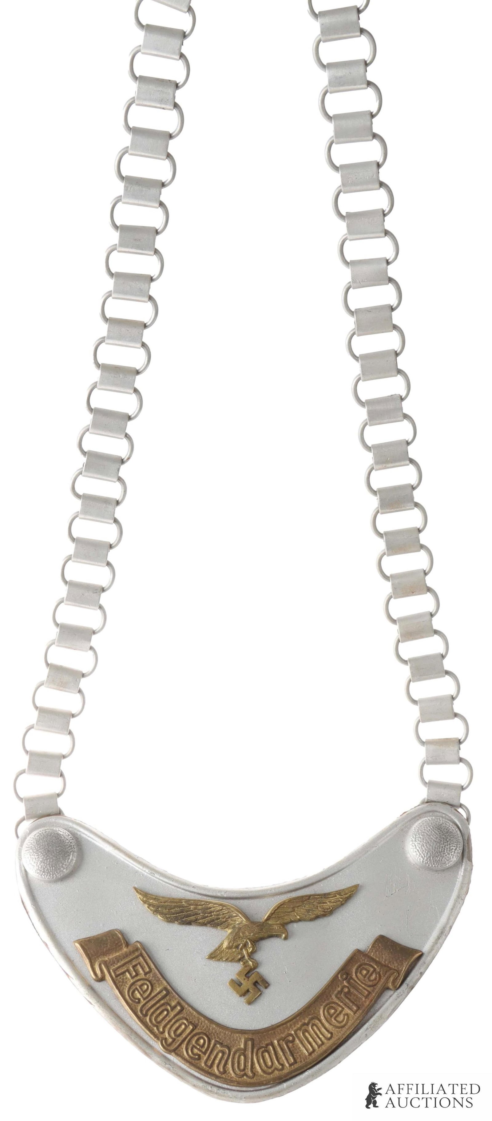 Luftwaffe Feldgendarmerie Gorget with Chain (1 of 5)