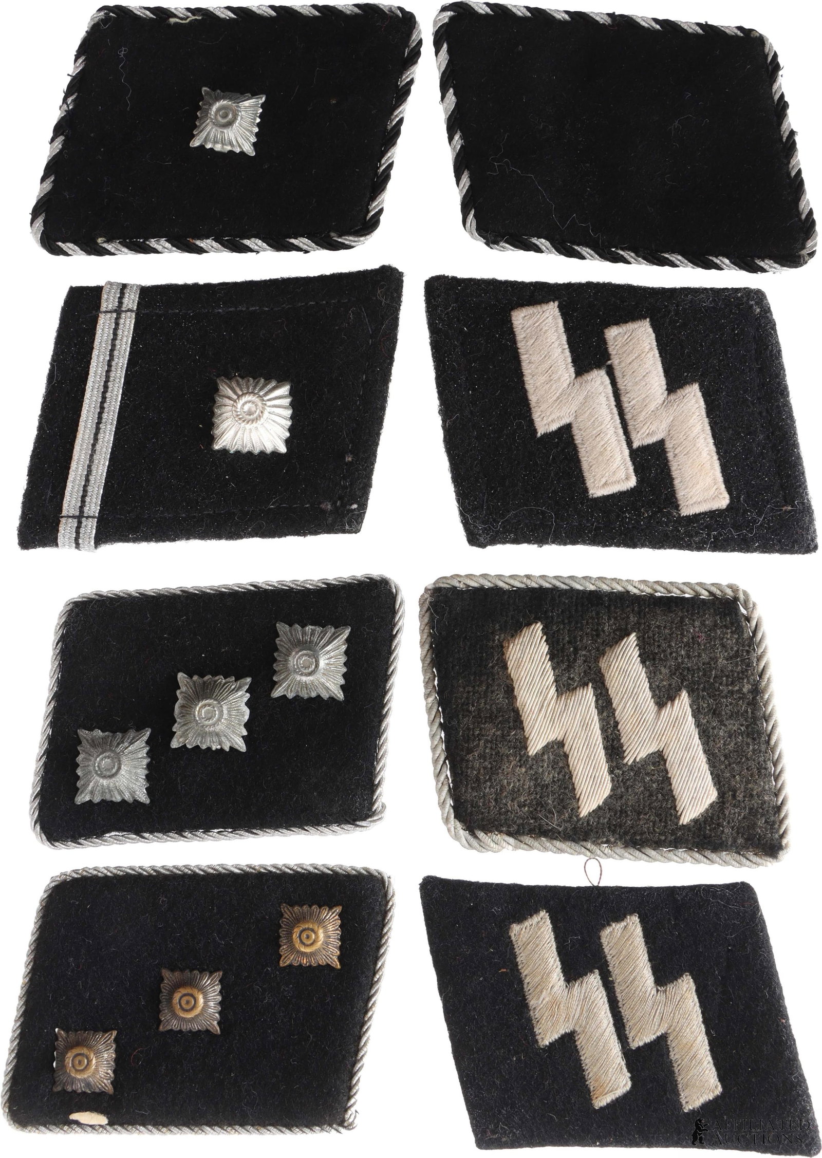 SS Collar Tabs WWII German Collection of 4 Pairs (1 of 3)