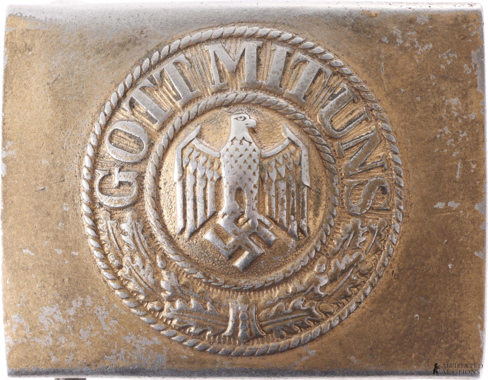 Kriegsmarine Belt Buckle Sohni, Heubach & Co: Original WWII German Kriegsmarine EM/NCO belt buckle of painted aluminum. Reverse marked "S. H. u. Co. 40.".