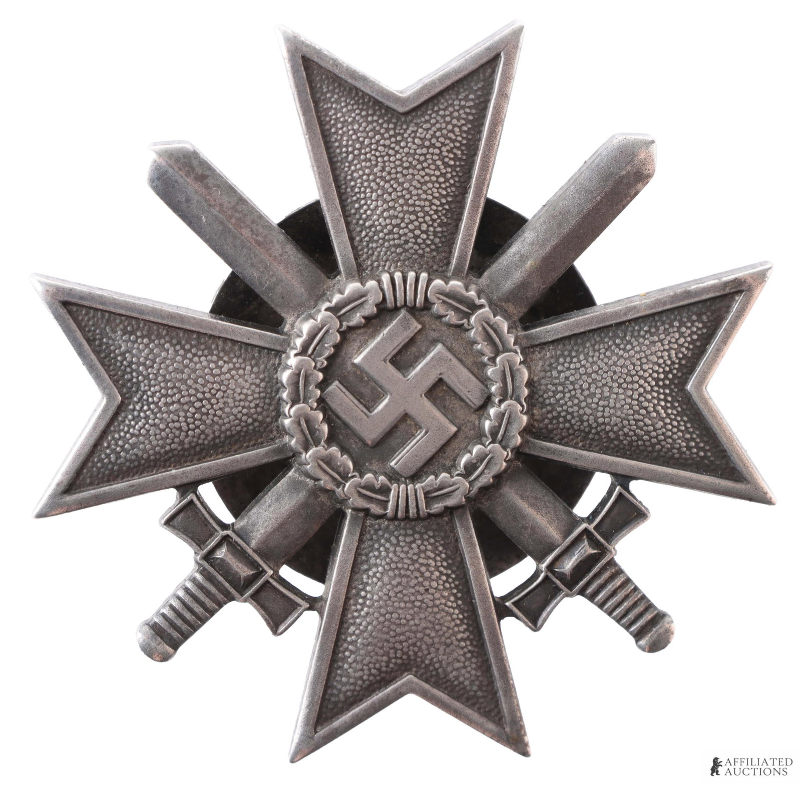War Merit Cross 1st Class W/ Swords Named & Cased: Cased WWII German War Merit Cross, I Class, with Swords. Reverse has screw-mount washer cup and maker's mark "L/12." Washer cup personalized "Hanns Streit" with engraved service record. Dimensions 54x