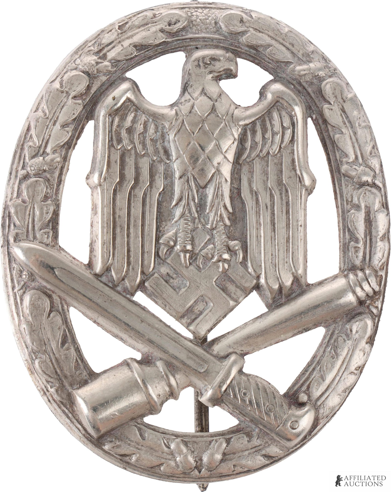 General Assault Badge WWII German Reich: Hollow back stamped type. No maker's mark. | This lot has a reserve.