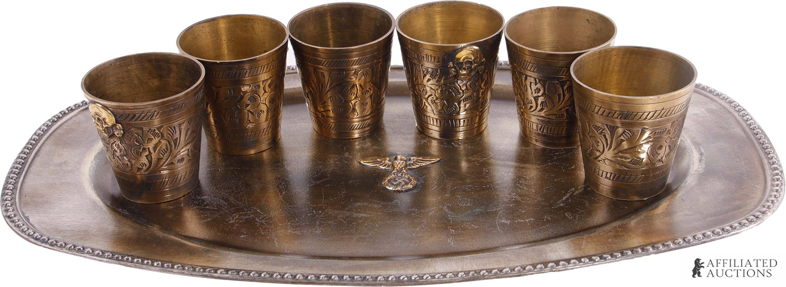 Waffen-SS Schnapps Tray and Six Serving Cups (1 of 4)