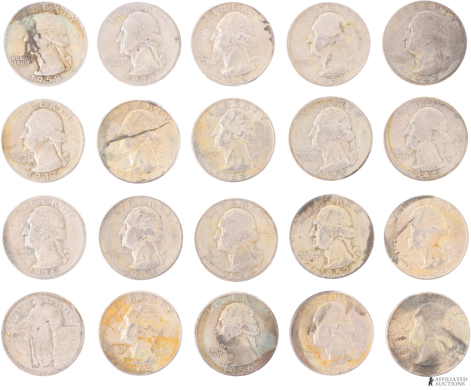 US Constitutional Silver 90% Quarters $5 Face (1 of 2)