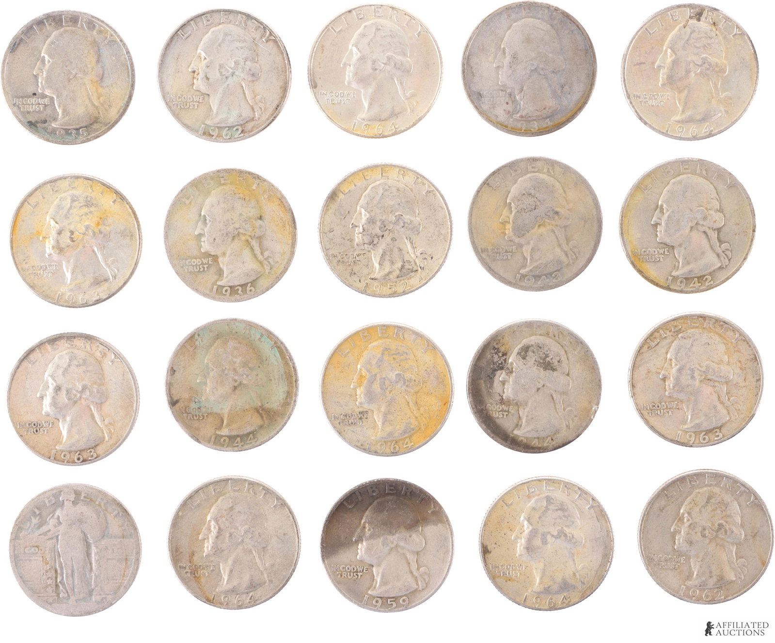 US Constitutional Silver 90% Quarters $5 Face (1 of 2)