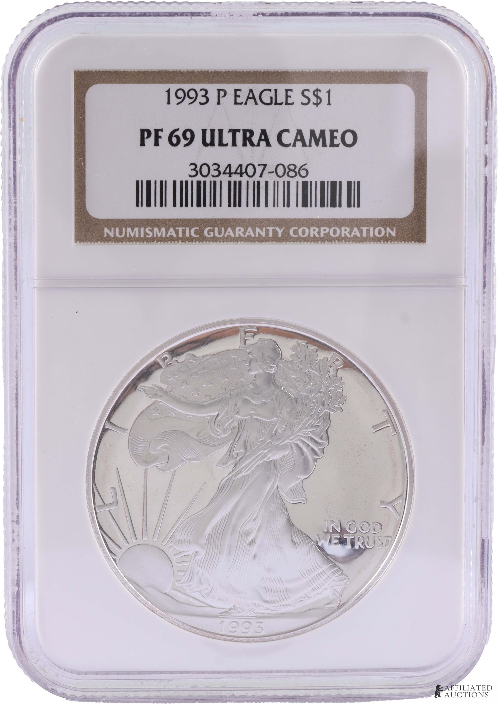 1993-P Silver Eagle Dollar PF 69 Ultra Cameo (1 of 2)